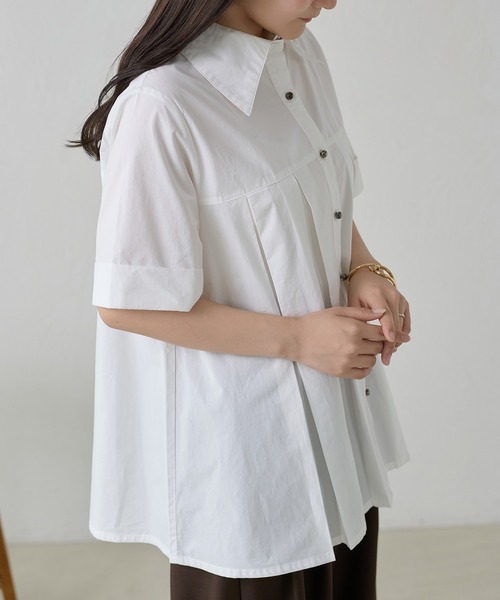apres jour clair(アプレジュールクレア)の「【apres jour clair】プリーツデザインチュニックシャツ(シャツ/ブラウス・レディース・オフホワイト/ミント/ピンクベージュ/ブルー系その他・フリー/X-LARGE)」の21枚目の写真