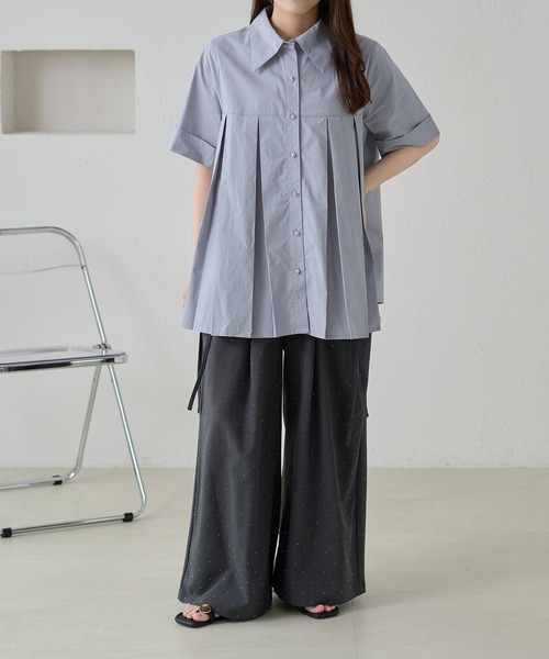 apres jour clair(アプレジュールクレア)の「【apres jour clair】プリーツデザインチュニックシャツ(シャツ/ブラウス・レディース・オフホワイト/ミント/ピンクベージュ/ブルー系その他・フリー/X-LARGE)」の13枚目の写真