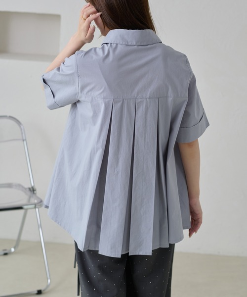apres jour clair(アプレジュールクレア)の「【apres jour clair】プリーツデザインチュニックシャツ(シャツ/ブラウス・レディース・オフホワイト/ミント/ピンクベージュ/ブルー系その他・フリー/X-LARGE)」の7枚目の写真