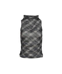 HALF NECK SHIRRING SLEEVELESS