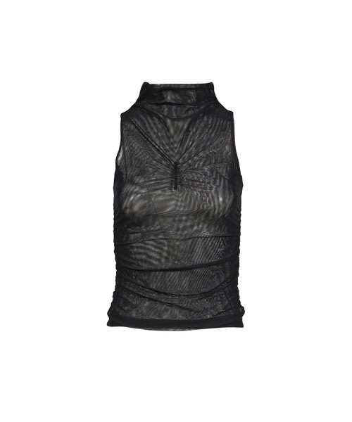 BOHEMSEO（ボヘミアンソウル）の「HALF NECK SHIRRING SLEEVELESS（その他トップス・メンズ・ブラック/チェック・OS）」の2枚目の写真