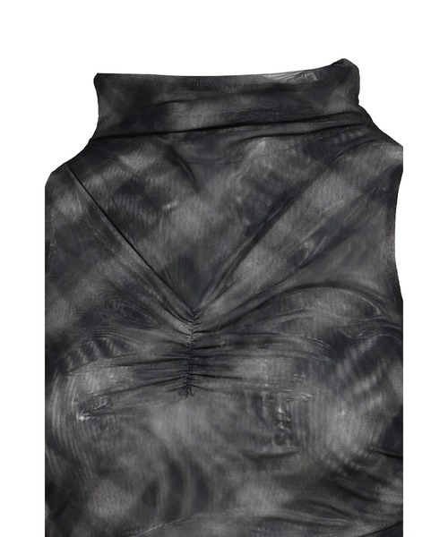 BOHEMSEO（ボヘミアンソウル）の「HALF NECK SHIRRING SLEEVELESS（その他トップス・メンズ・ブラック/チェック・OS）」の5枚目の写真