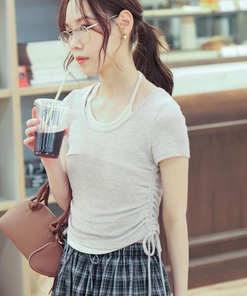 FREE'S MART(フリーズマート)の「◇ホルターネックレイヤードサイドドロスト半袖カットソー(Tシャツ/カットソー・レディース・ワンウォッシュ/ベージュ系その他2/グレー系その他・FREE)」の18枚目の写真