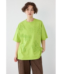 RODEO CROWNS WIDE BOWL（ロデオクラウンズワイドボウル）の「クレヨンタッチ同色発泡プリントTシャツ（Tシャツ/カットソー）」