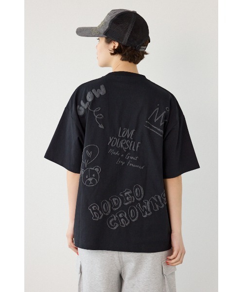 RODEO CROWNS WIDE BOWL(ロデオクラウンズワイドボウル)の「クレヨンタッチ同色発泡プリントTシャツ(Tシャツ/カットソー・レディース・ライトグリーン/オレンジ/ブラック/オフホワイト・MEDIUM/LARGE)」の16枚目の写真