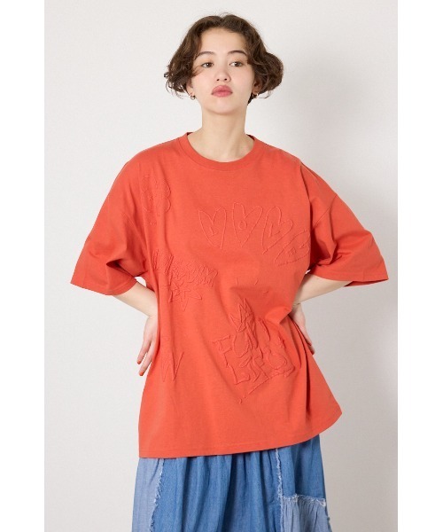 RODEO CROWNS WIDE BOWL(ロデオクラウンズワイドボウル)の「クレヨンタッチ同色発泡プリントTシャツ(Tシャツ/カットソー・レディース・ライトグリーン/オレンジ/ブラック/オフホワイト・MEDIUM/LARGE)」の10枚目の写真