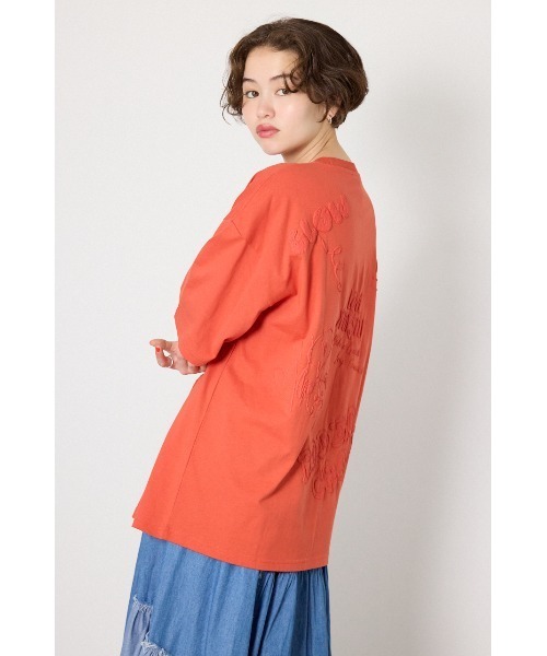 RODEO CROWNS WIDE BOWL(ロデオクラウンズワイドボウル)の「クレヨンタッチ同色発泡プリントTシャツ(Tシャツ/カットソー・レディース・ライトグリーン/オレンジ/ブラック/オフホワイト・MEDIUM/LARGE)」の11枚目の写真