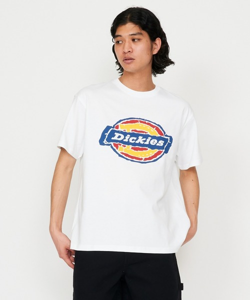 Dickies(ディッキーズ)の「Dickies/ディッキーズ ラフエッジ ホースシューロゴ プリントTシャツ(Tシャツ/カットソー・メンズ・ホワイト/ブラック・MEDIUM/LARGE/X-LARGE)」の1枚目の写真