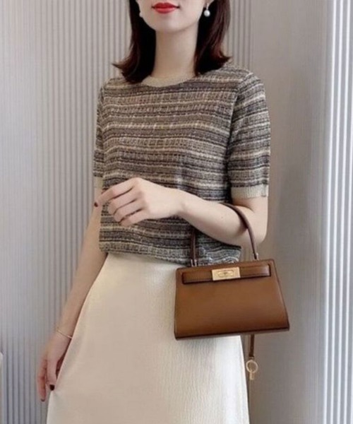 Flugge(フラッジー)の「半袖ジャガードトップス(Tシャツ/カットソー・レディース・ベージュ・MEDIUM/LARGE)」の12枚目の写真