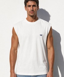 DRY COTTON JERSEY SLEEVELESS TEE (LOGO)
