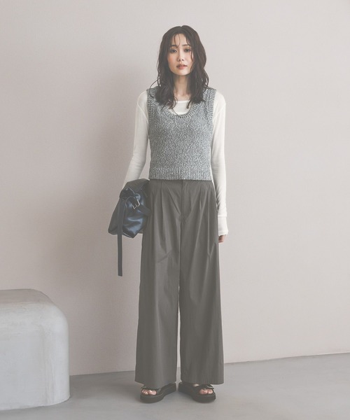 GLOBAL WORK(グローバルワーク)の「コットンナイロンパンツ/636583(その他パンツ・レディース・ブラック/グレー系その他/チャコールグレー・LARGE/MEDIUM)」の4枚目の写真