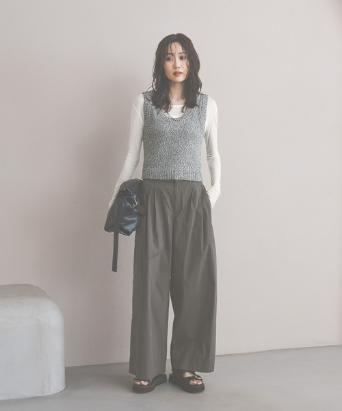 GLOBAL WORK(グローバルワーク)の「コットンナイロンパンツ/636583(その他パンツ・レディース・ブラック/グレー系その他/チャコールグレー・LARGE/MEDIUM)」の5枚目の写真