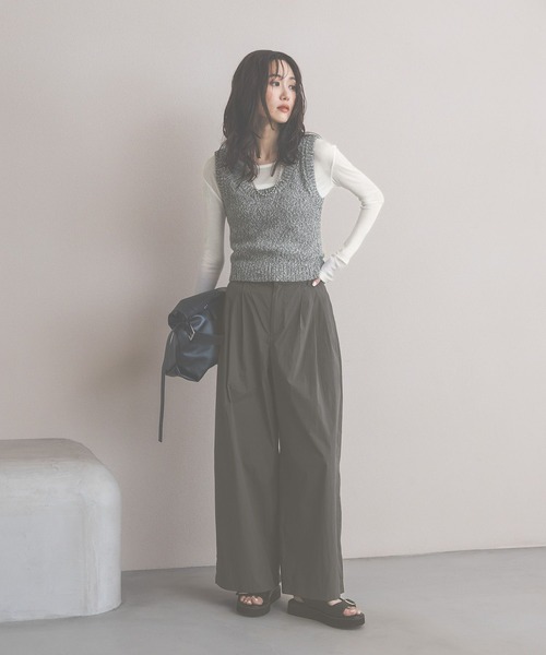GLOBAL WORK(グローバルワーク)の「コットンナイロンパンツ/636583(その他パンツ・レディース・ブラック/グレー系その他/チャコールグレー・LARGE/MEDIUM)」の6枚目の写真
