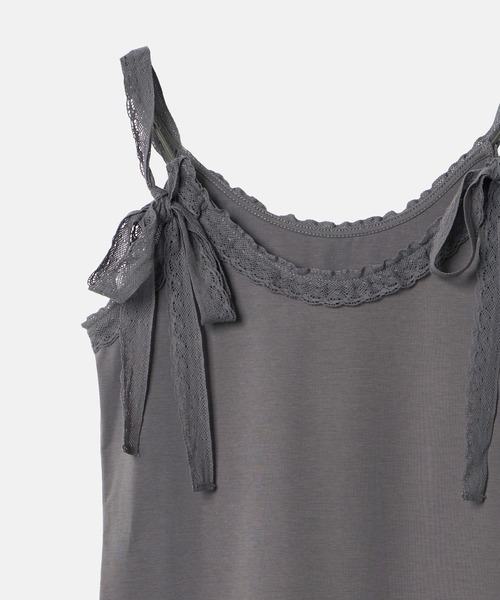 LE CIEL BLEU(ルシェルブルー)の「レースリボンキャミトップ / Lace Ribbon Cami Top(Tシャツ/カットソー・レディース・ブラック/オフホワイト/チャコールグレー・36)」の8枚目の写真