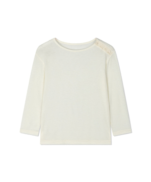 Yuje（ユジェ）の「WAFFLE BUTTON TOP (2color, 2size)（Tシャツ/カットソー・レディース・グレー/アイボリー・SMALL/MEDIUM）」の20枚目の写真