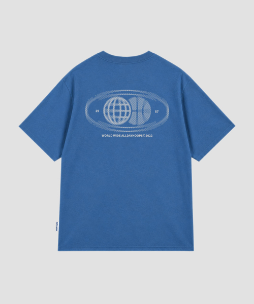 ALL DAY HOOPS(オールデイフープス)の「ADH ワールドワイド オーバーサイズ 半袖Tシャツ ブルー(Tシャツ/カットソー・メンズ・その他・1/2/3)」の1枚目の写真