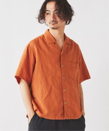 bunai / ブナイ 別注 アジュラク プリント オープンカラー半袖シャツ