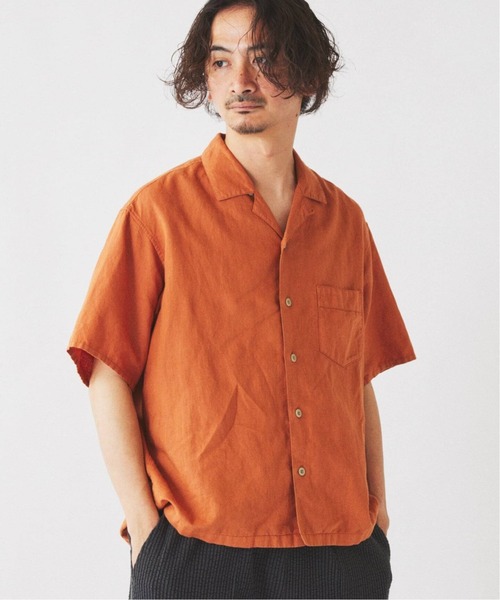 JOURNAL STANDARD relume(ジャーナルスタンダード レリューム)の「European Flax / ヨーロピアンフラックス ガーメントダイ リネン 半袖シャツ(シャツ/ブラウス・メンズ・コバルトブルー/ブラックミックス/グレー/レンガ・MEDIUM/LARGE)」の4枚目の写真
