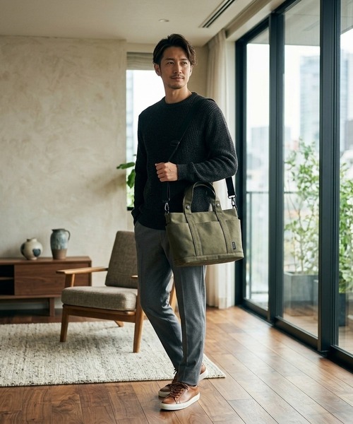 BACKYARD FAMILY（バックヤードファミリー）の「SML エスエムエル KYLIAN DEFORMATION TOTEBAG S K903106（トートバッグ・メンズ・ブラック/チャコール/イエロー/アイボリー/ブラウン系その他・FREE）」の18枚目の写真