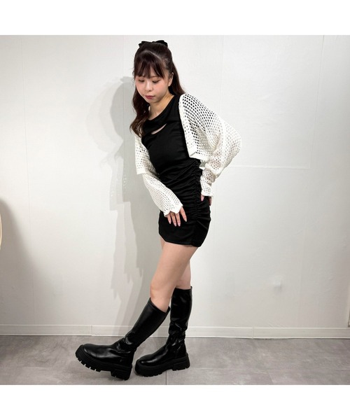 marcydorn（マーシードルン）の「プチハイネック風カットアウトミニワンピース（ワンピース・レディース・ホワイト/ブラック・S/M/L）」の14枚目の写真