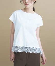 cloenc | 【ひんやり/UVカット】レース フレンチスリーブプルオーバー(Tシャツ/カットソー)