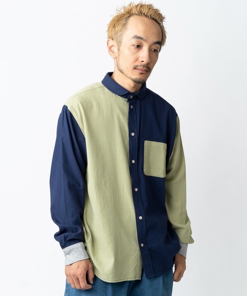 gym master(ジムマスター)の「2WAYショールカラープレーンネルシャツ(シャツ/ブラウス・メンズ・ブルー系その他/チャコール/ナチュラル/ベージュ系その他/ネイビー/ライトグリーン・SMALL/X-LARGE/MEDIUM/LARGE)」の6枚目の写真