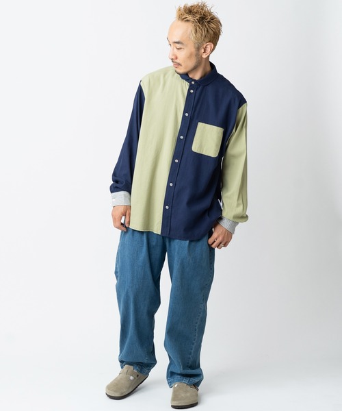 gym master(ジムマスター)の「2WAYショールカラープレーンネルシャツ(シャツ/ブラウス・メンズ・ブルー系その他/チャコール/ナチュラル/ベージュ系その他/ネイビー/ライトグリーン・SMALL/X-LARGE/MEDIUM/LARGE)」の10枚目の写真