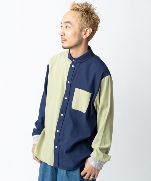 gym master(ジムマスター)の「2WAYショールカラープレーンネルシャツ(シャツ/ブラウス・メンズ・ブルー系その他/チャコール/ナチュラル/ベージュ系その他/ネイビー/ライトグリーン・SMALL/X-LARGE/MEDIUM/LARGE)」の13枚目の写真