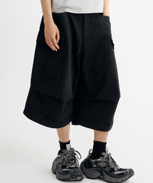 THEN OUR（デンアワー）の「コットンウォッシュドバミューダカーゴパンツ（ブラック）（その他パンツ）」
