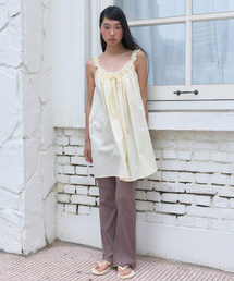 STRING SHIRRING ONE-PIECE (LIGHT YELLOW)