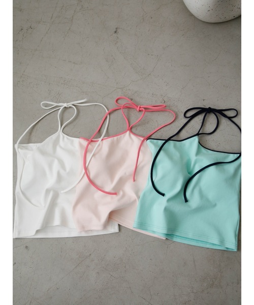 Katrin TOKYO(カトリーントーキョー)の「cup-in halter neck camisole(キャミソール・レディース・ピンク/ブルー/ホワイト・XS/FREE)」の19枚目の写真