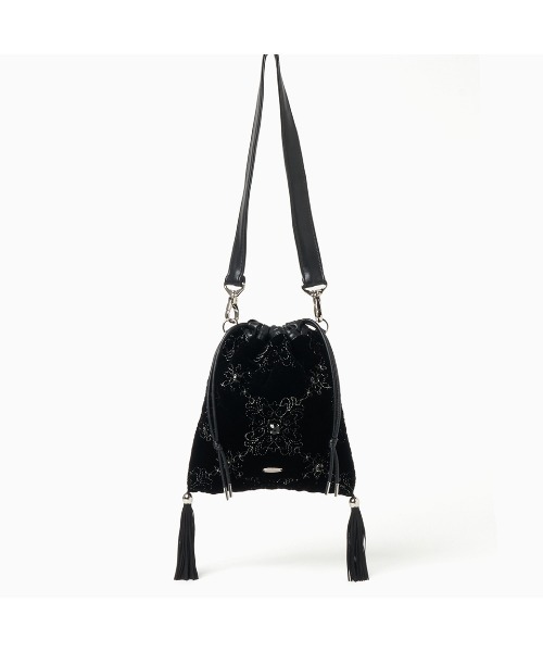 tanakadaisuke(タナカダイスケ)の「【tanakadaisuke/タナカダイスケ】palace tiles quilted drawstring bag/パレスタイルズキルテッドドローストリングバッグ(ショルダーバッグ・レディース・ブラック・FREE)」の1枚目の写真