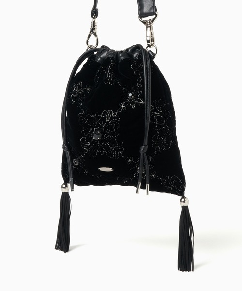 tanakadaisuke(タナカダイスケ)の「【tanakadaisuke/タナカダイスケ】palace tiles quilted drawstring bag/パレスタイルズキルテッドドローストリングバッグ(ショルダーバッグ・レディース・ブラック・FREE)」の8枚目の写真