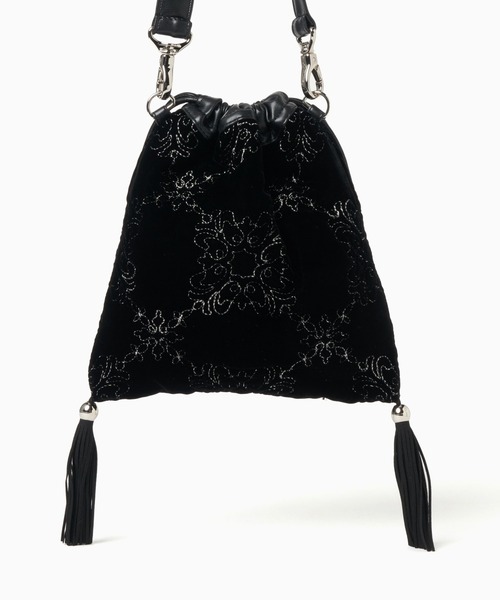 tanakadaisuke(タナカダイスケ)の「【tanakadaisuke/タナカダイスケ】palace tiles quilted drawstring bag/パレスタイルズキルテッドドローストリングバッグ(ショルダーバッグ・レディース・ブラック・FREE)」の9枚目の写真