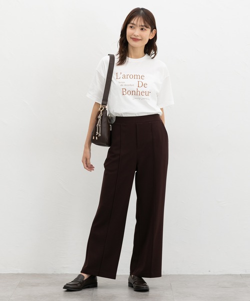 Honeys(ハニーズ)の「ロゴプリントTシャツ(Tシャツ/カットソー・レディース・ブラウン/ホワイト/スミクロ/パープル・S/M/LL/L)」の5枚目の写真