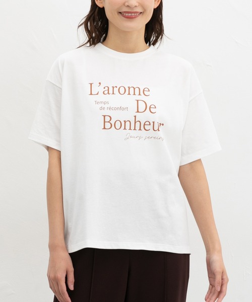 Honeys(ハニーズ)の「ロゴプリントTシャツ(Tシャツ/カットソー・レディース・ブラウン/ホワイト/スミクロ/パープル・S/M/LL/L)」の8枚目の写真