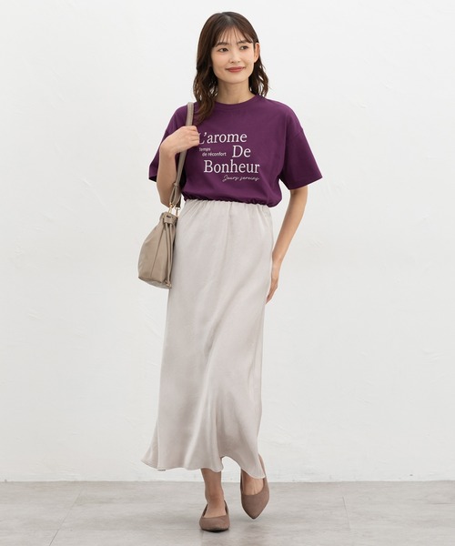 Honeys(ハニーズ)の「ロゴプリントTシャツ(Tシャツ/カットソー・レディース・ブラウン/ホワイト/スミクロ/パープル・S/M/LL/L)」の11枚目の写真