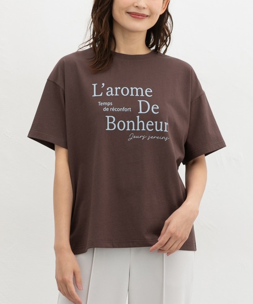 Honeys(ハニーズ)の「ロゴプリントTシャツ(Tシャツ/カットソー・レディース・ブラウン/ホワイト/スミクロ/パープル・S/M/LL/L)」の15枚目の写真