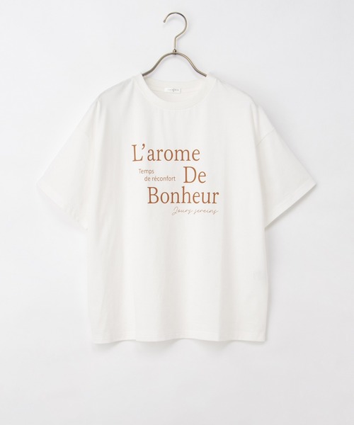 Honeys(ハニーズ)の「ロゴプリントTシャツ(Tシャツ/カットソー・レディース・ブラウン/ホワイト/スミクロ/パープル・S/M/LL/L)」の16枚目の写真