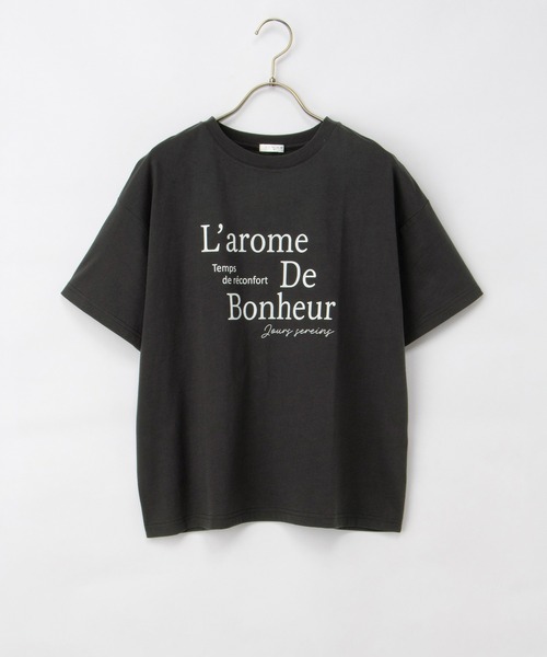 Honeys(ハニーズ)の「ロゴプリントTシャツ(Tシャツ/カットソー・レディース・ブラウン/ホワイト/スミクロ/パープル・S/M/LL/L)」の18枚目の写真
