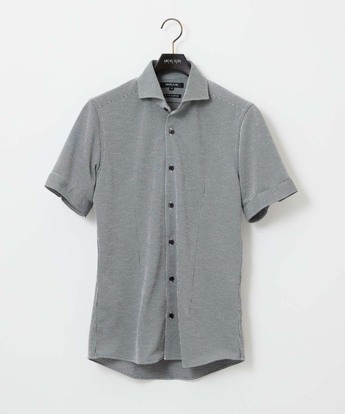 MICHEL KLEIN HOMME (ミッシェルクランオム)の「《日本製》チドリ柄半袖シャツ(シャツ/ブラウス・メンズ・ネイビー/グレー/ブラウン・MEDIUM/LARGE/X-LARGE)」の2枚目の写真