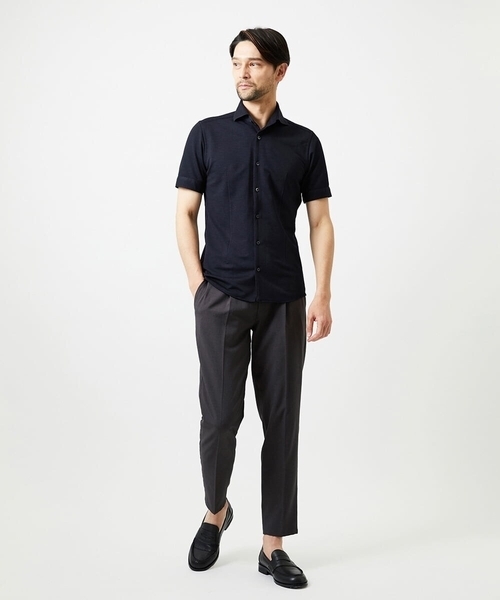 MICHEL KLEIN HOMME (ミッシェルクランオム)の「《日本製》チドリ柄半袖シャツ(シャツ/ブラウス・メンズ・ネイビー/グレー/ブラウン・MEDIUM/LARGE/X-LARGE)」の4枚目の写真