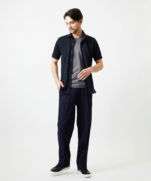 MICHEL KLEIN HOMME (ミッシェルクランオム)の「《日本製》チドリ柄半袖シャツ(シャツ/ブラウス・メンズ・ネイビー/グレー/ブラウン・MEDIUM/LARGE/X-LARGE)」の6枚目の写真