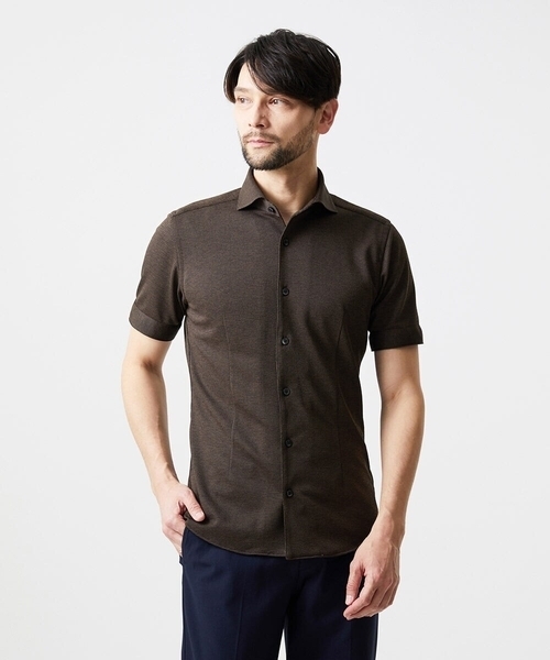 MICHEL KLEIN HOMME (ミッシェルクランオム)の「《日本製》チドリ柄半袖シャツ(シャツ/ブラウス・メンズ・ネイビー/グレー/ブラウン・MEDIUM/LARGE/X-LARGE)」の7枚目の写真
