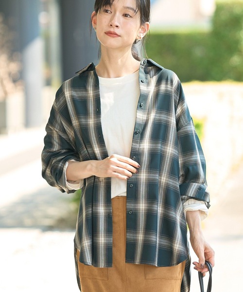 AMERICAN HOLIC(アメリカンホリック)の「【WEB限定】イージーケアチェックシャツ(シャツ/ブラウス・レディース・グリーン/ブラック/ブルー/アイボリー・M/L)」の22枚目の写真