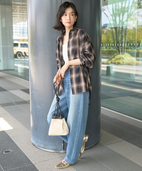 AMERICAN HOLIC(アメリカンホリック)の「【WEB限定】イージーケアチェックシャツ(シャツ/ブラウス・レディース・グリーン/ブラック/ブルー/アイボリー・M/L)」の10枚目の写真