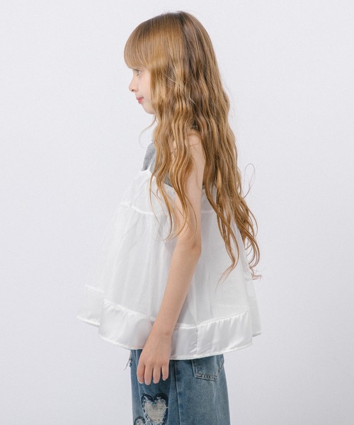 URBAN CHERRY(アーバンチェリー)の「【2点セット】リブタンクトップ+フレアキャミソール(タンクトップ・キッズ・ホワイト・120cm/130cm/110cm)」の21枚目の写真