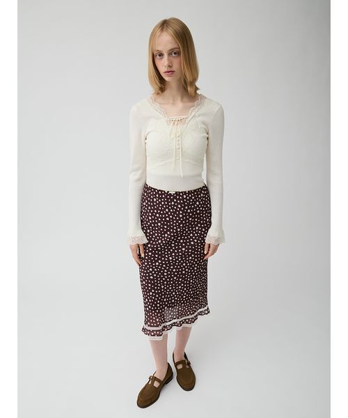 LILY BROWN(リリーブラウン)の「ストレッチレースニットトップス(ニット/セーター・レディース・ブラック/アイボリー/ブラウン・F)」の15枚目の写真