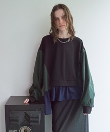 異素材MIXプルオーバー