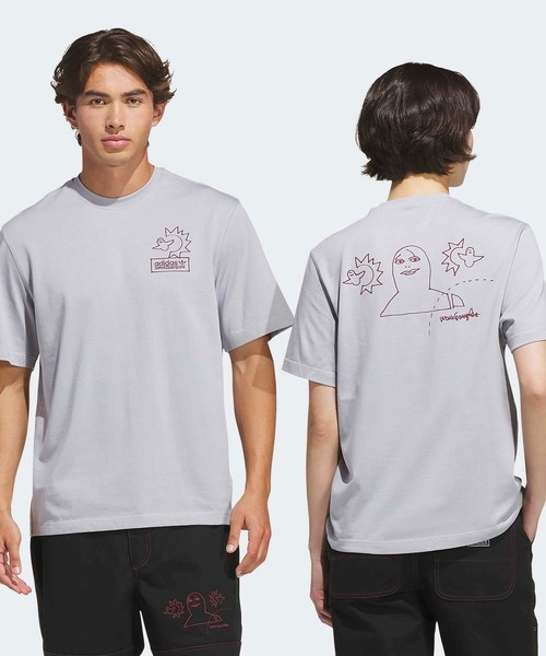 adidas(アディダス)の「SKATEBOARDING x MARK GONZALES NOT AMUSED TEE / アディダスオリジナルス adidas Originals(Tシャツ/カットソー・メンズ・グレー・XX-LARGE/3XL/LARGE/MEDIUM/SMALL/X-LARGE/X-SMALL)」の1枚目の写真